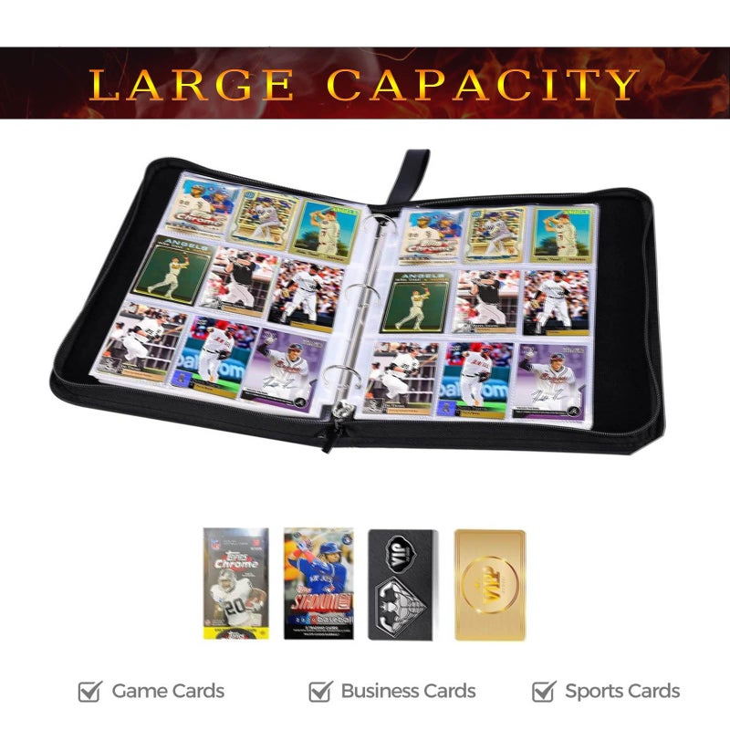 Anvoago Football Card Binder with Sleeves 900 Pockets Football Card Holder Protectors Albums  Card Storage Organizer Case Compatible with Trading Card and Other Sports Cards - Image 5